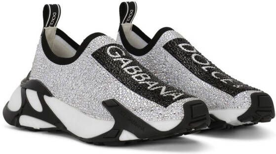 Dolce & Gabbana Fast sneakers verfraaid met stras Zilver