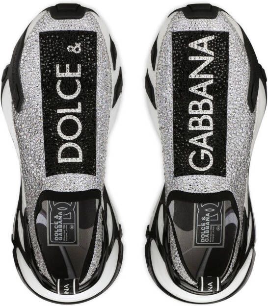 Dolce & Gabbana Fast sneakers verfraaid met stras Zilver