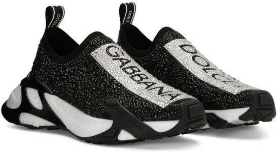 Dolce & Gabbana Fast sneakers verfraaid met stras Zwart