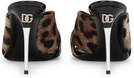Dolce & Gabbana Stiletto muiltjes met luipaardprint Bruin