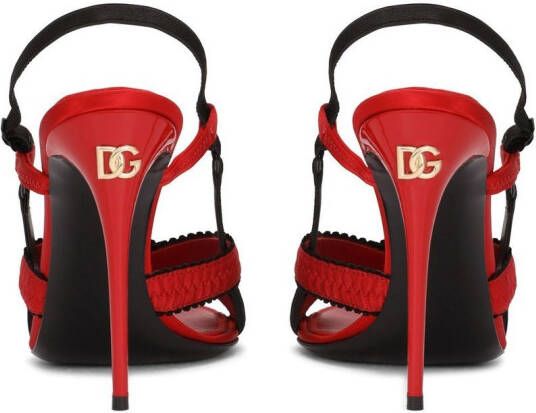 Dolce & Gabbana 105mm sandalen met gekruiste bandjes Rood