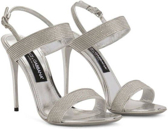 Dolce & Gabbana KIM DOLCE&GABBANA slingback sandalen verfraaid met kristal Zilver