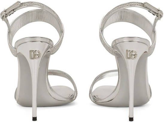 Dolce & Gabbana KIM DOLCE&GABBANA slingback sandalen verfraaid met kristal Zilver