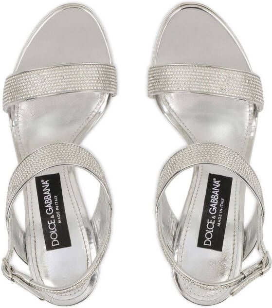 Dolce & Gabbana KIM DOLCE&GABBANA slingback sandalen verfraaid met kristal Zilver