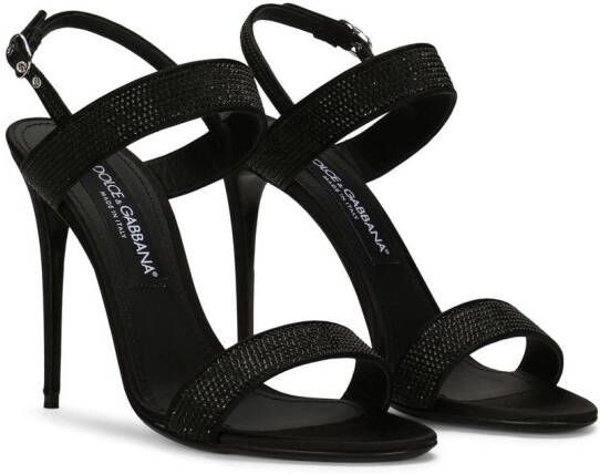 Dolce & Gabbana KIM DOLCE&GABBANA verfraaide satijnen sandalen Zwart