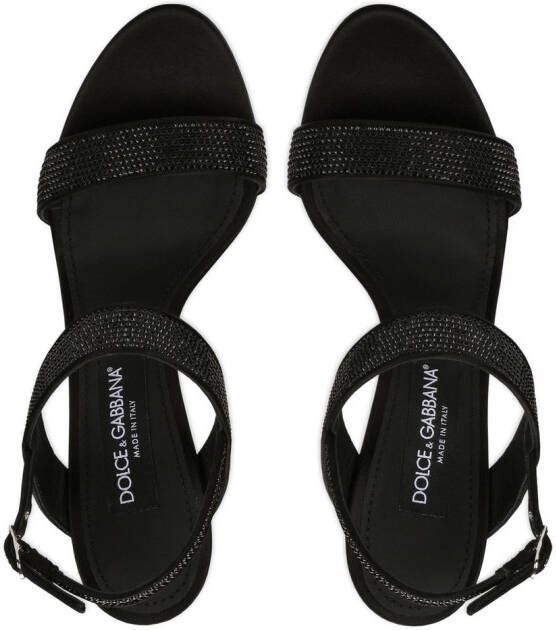 Dolce & Gabbana KIM DOLCE&GABBANA verfraaide satijnen sandalen Zwart