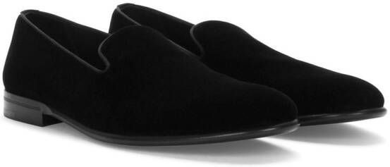 Dolce & Gabbana Classic fluwelen slippers Zwart
