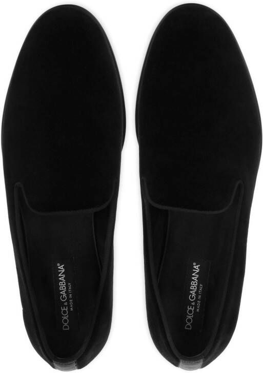 Dolce & Gabbana Classic fluwelen slippers Zwart