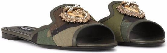 Dolce & Gabbana Taormina Devotion sandalen met hart Groen