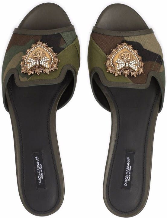 Dolce & Gabbana Taormina Devotion sandalen met hart Groen