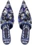 Dolce & Gabbana Brokaat muiltjes met print Blauw - Thumbnail 4