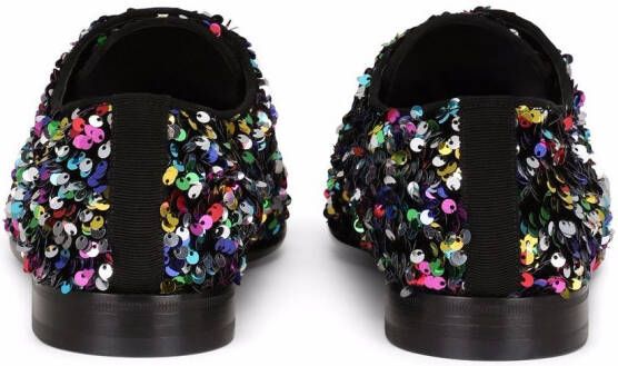 Dolce & Gabbana Veterschoenen verfraaid met pailletten Zwart