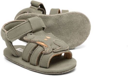 Donsje Cargot suède sandalen Groen