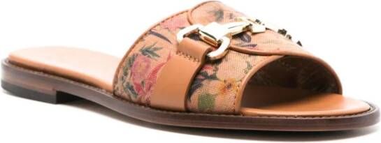 Doucal's Allori sandalen met bloemenprint Bruin