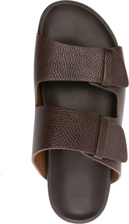 Doucal's double-strap leather slides Bruin