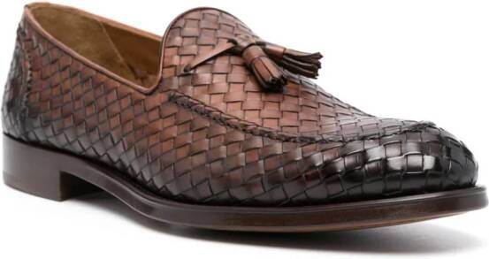 Doucal's Geweven leren loafers Bruin