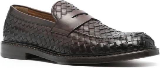 Doucal's Geweven leren loafers Bruin