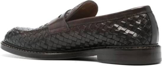 Doucal's Geweven leren loafers Bruin