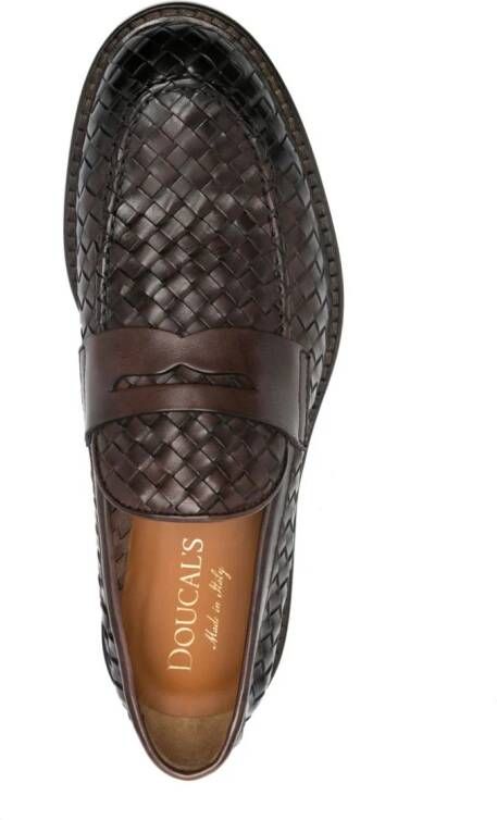 Doucal's Geweven leren loafers Bruin