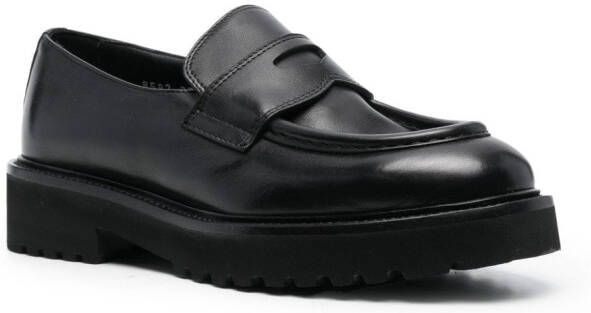 Doucal's Loafers met geribbelde zool Zwart