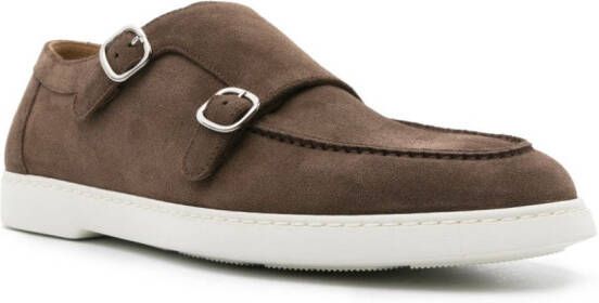Doucal's round-toe suede monk shoes Bruin