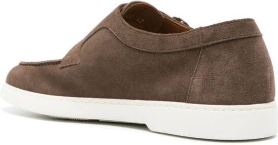 Doucal's round-toe suede monk shoes Bruin