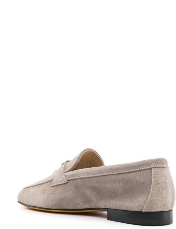Doucal's strap-detailing suede loafers Beige