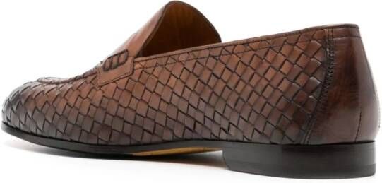 Doucal's Loafers met geweven-effect Bruin