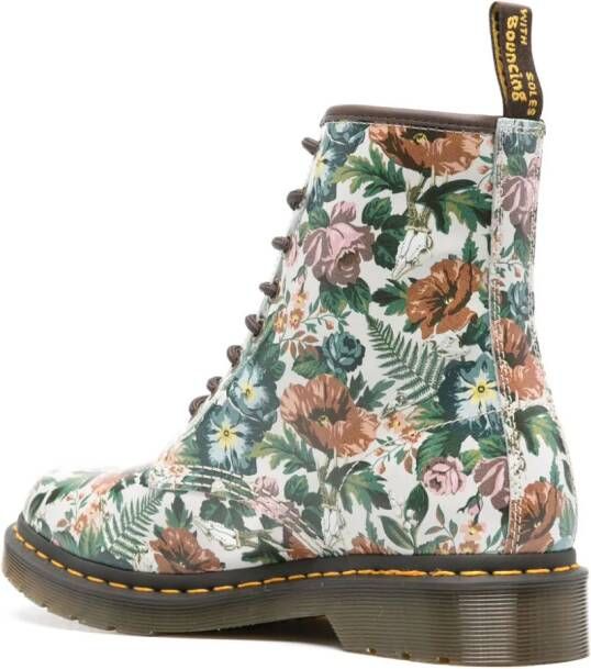 Dr. Martens 1460 floral-print leather boots Wit