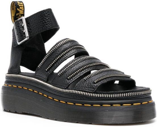 Dr. Martens Clarissa lI Quad HDW leren sandalen Zwart