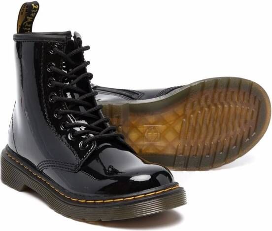 Dr. Martens Kids 1460 lakleren laarzen Zwart