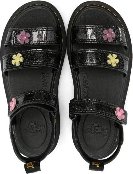 Dr. Martens Kids Flaire sandalen met glitterdetail Zwart
