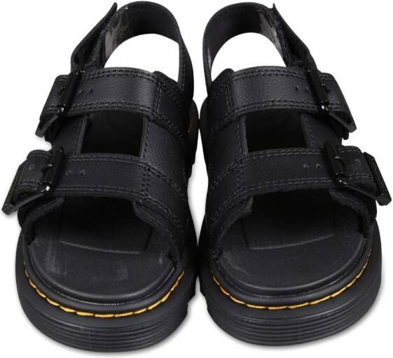 Dr. Martens Kids Varrel leren sandalen Zwart