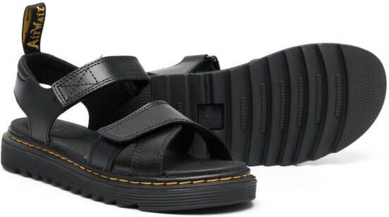 Dr. Martens Kids Vossie sandalen met dubbele bandjes Zwart