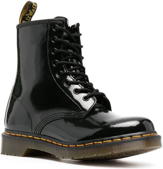 Dr. Martens Leren combat boots Zwart