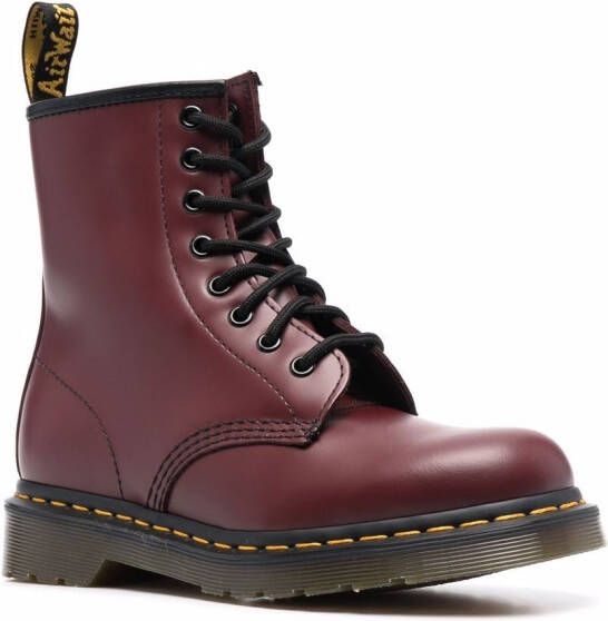 Dr. Martens Leren veterlaarzen Rood