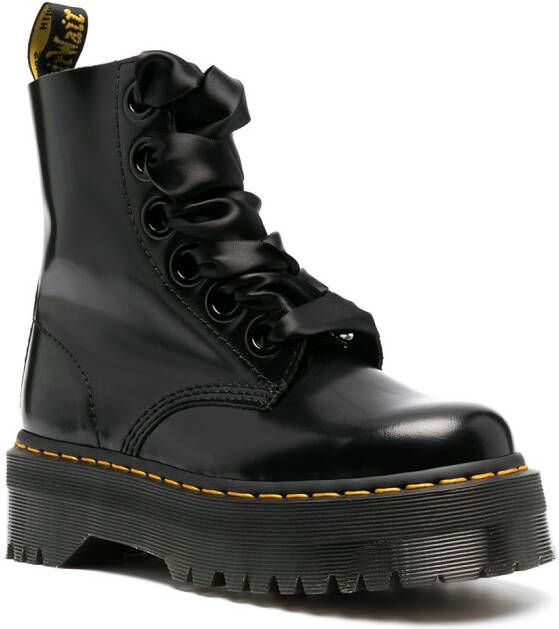 Dr. Martens Molly laarzen met plateauzool Zwart