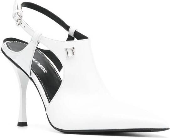 DSQUARED2 Leren slingback pumps Wit
