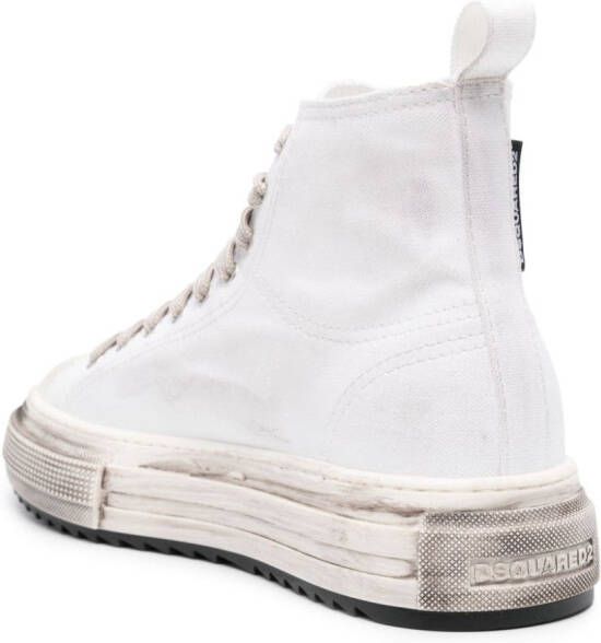 DSQUARED2 Berlin gerafelde sneakers Wit