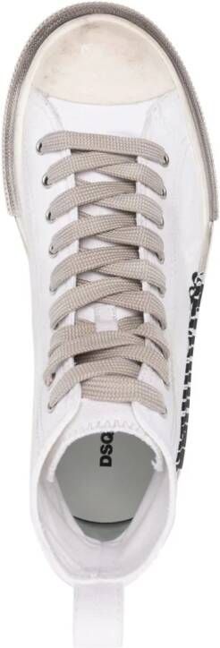 DSQUARED2 Berlin gerafelde sneakers Wit