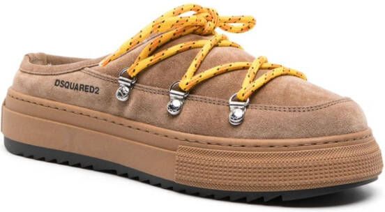 DSQUARED2 Boogie suède muiltjes Bruin