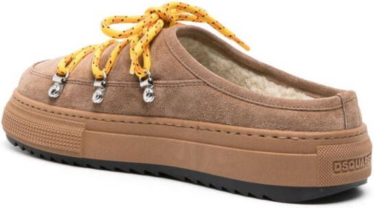 DSQUARED2 Boogie suède muiltjes Bruin