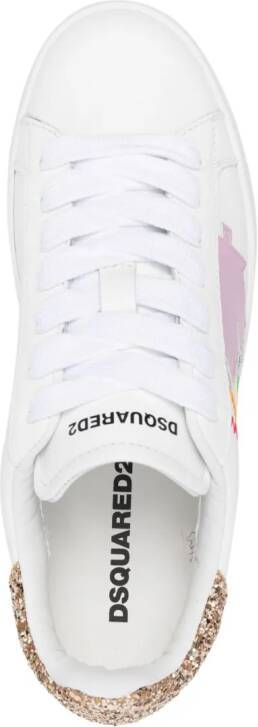 DSQUARED2 Courb sneakers met contrasterende afwerking Wit