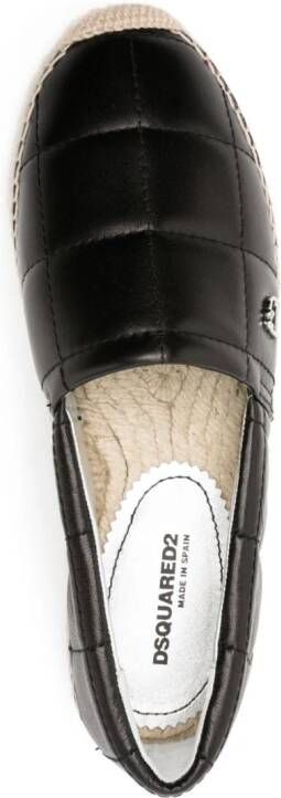 Dsquared2 D2 Statement leren espadrilles Zwart