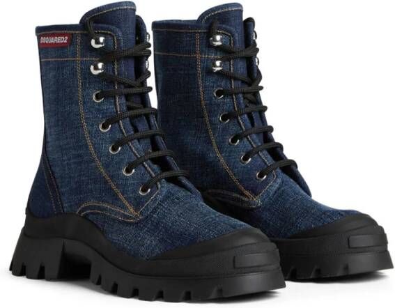 DSQUARED2 Denim veterlaarzen Blauw