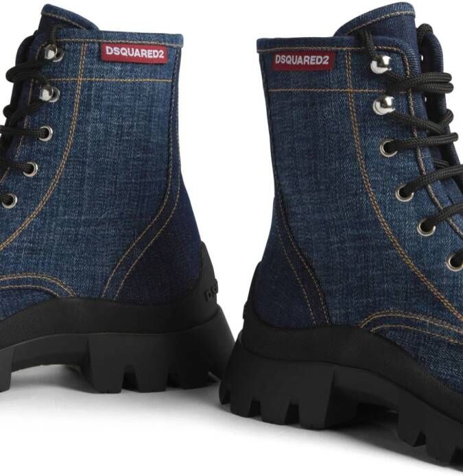 DSQUARED2 Denim veterlaarzen Blauw