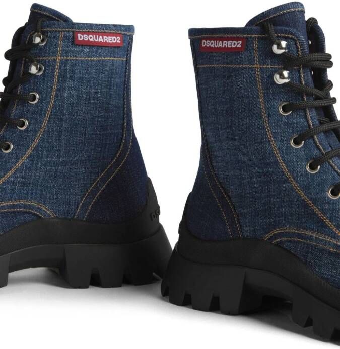 Dsquared2 Denim veterlaarzen Blauw