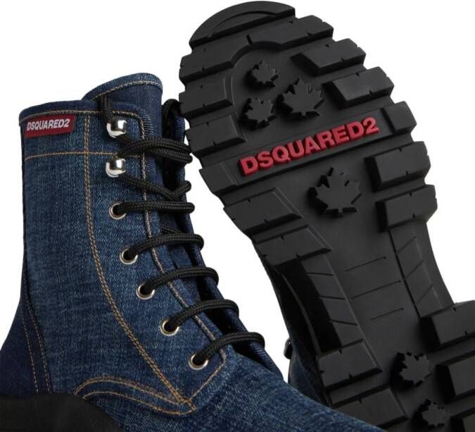 DSQUARED2 Denim veterlaarzen Blauw