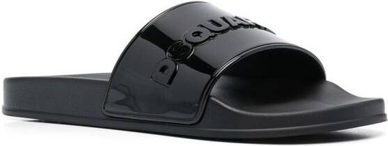 Dsquared2 Slippers met logo-reliëf Zwart