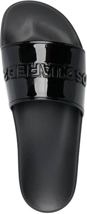 Dsquared2 Slippers met logo-reliëf Zwart